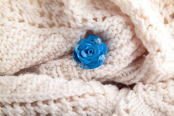 Image showing fashion blue rose - jewelry