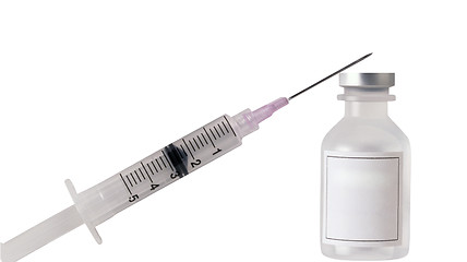 Image showing Syringe and glass bottle
