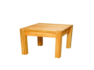 Image showing Wooden table isolated on the white background.