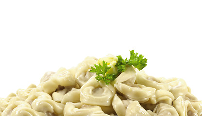 Image showing Bowl with traditional russian pelmeni