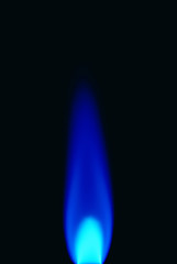 Image showing gas flame isolated on black backgound