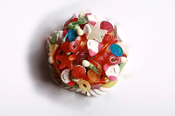 Image showing colorful candies on white background