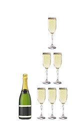 Image showing bottle of champagne glasess