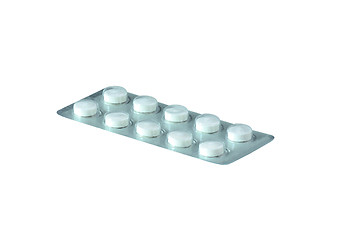 Image showing blister pack of pills isolated on the white background