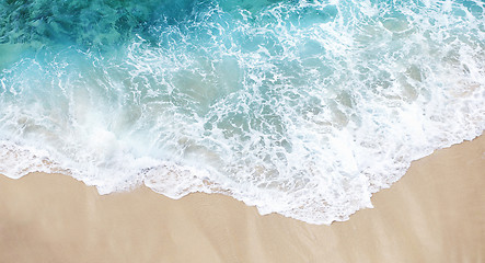 Image showing Soft wave of the sea on the sandy beach