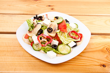 Image showing vegetable salad with mushrooms