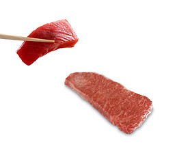 Image showing Meat on Chinese sticks