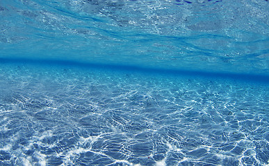 Image showing blue underwater background with water air bubbles