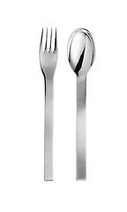 Image showing Spoon and fork isolated on white background