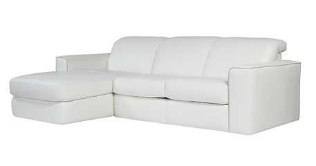 Image showing white leather sofa isolated