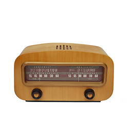 Image showing Vintage fashioned radio isolated