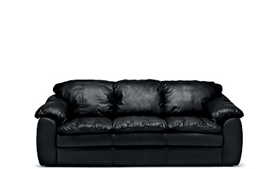 Image showing black leather sofa