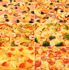 Image showing Collage of pizza food - excellent quality