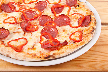 Image showing Tasty pepperoni pizza