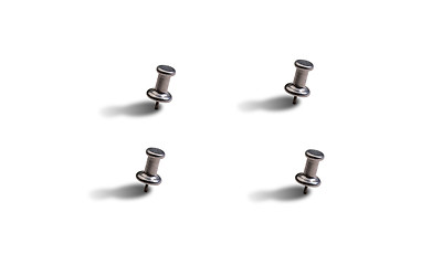 Image showing grey metal pushpin set isolated