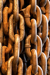 Image showing Abstract of Thick Rusty Chain Background