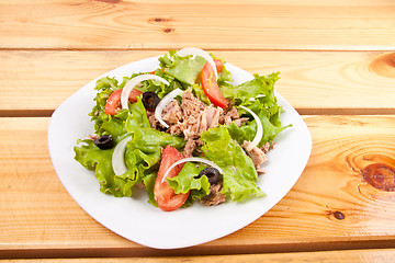 Image showing Onion salad of meat with roast vegetables