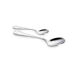 Image showing Two small and big spoons