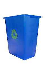 Image showing blue recyclebin isolated