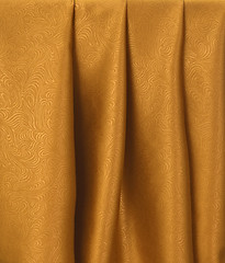 Image showing Golden satin fabric