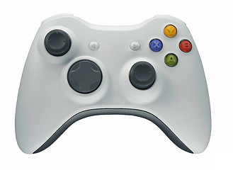 Image showing white game controller isolated on white