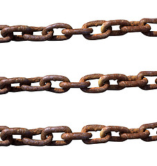 Image showing old rusty chain on a white background