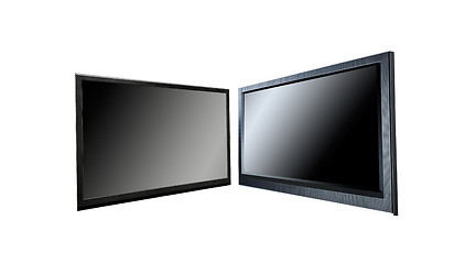 Image showing Two modern led tv panel isolated on white