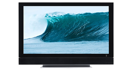 Image showing Lcd screen with wave wallpaper