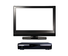 Image showing black television and dvd