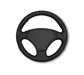 Image showing Isolated steering wheel of a car