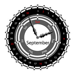 Image showing Creative idea of design of a Clock with circular calendar for 20