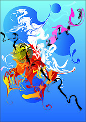 Image showing multi-coloured abstract composition 