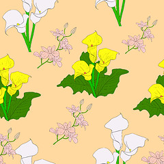 Image showing Seamless background with flower . 