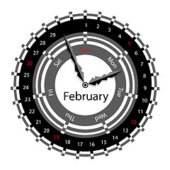 Image showing Creative idea of design of a Clock with circular calendar for 20