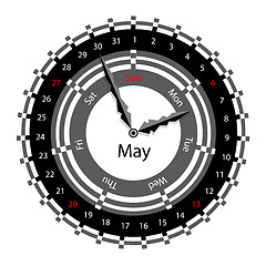 Image showing Creative idea of design of a Clock with circular calendar for 20