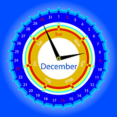 Image showing Creative idea of design of a Clock with circular calendar for 20