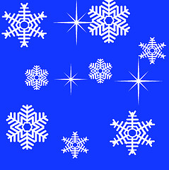 Image showing Snowflake winter set vector illustration