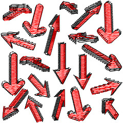 Image showing Vector set of red arrows