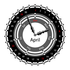 Image showing Creative idea of design of a Clock with circular calendar for 20