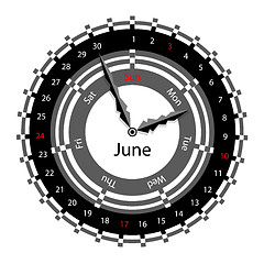 Image showing Creative idea of design of a Clock with circular calendar for 20