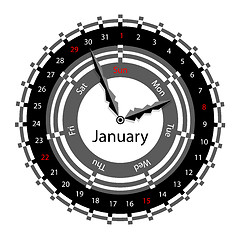 Image showing Creative idea of design of a Clock with circular calendar for 20