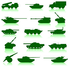Image showing Collection set of tanks of guns 