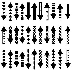 Image showing A vector set of useful black arrows. Vector illustration.