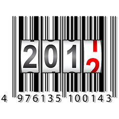Image showing 2012 New Year counter, barcode, vector.