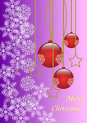 Image showing Merry Christmas background gold and red