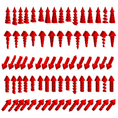 Image showing Vector set of red arrows