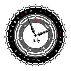 Image showing Creative idea of design of a Clock with circular calendar for 20