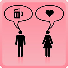 Image showing Vector Man & Woman icon over pink background