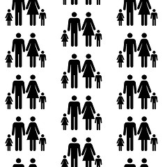 Image showing Seamless pattern with silhouettes of the person of different col