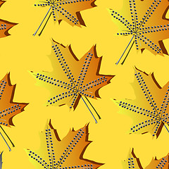 Image showing A seamless pattern with leaf,autumn leaf background